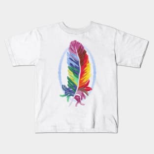 Colorful Bird Feather Kids T-Shirt